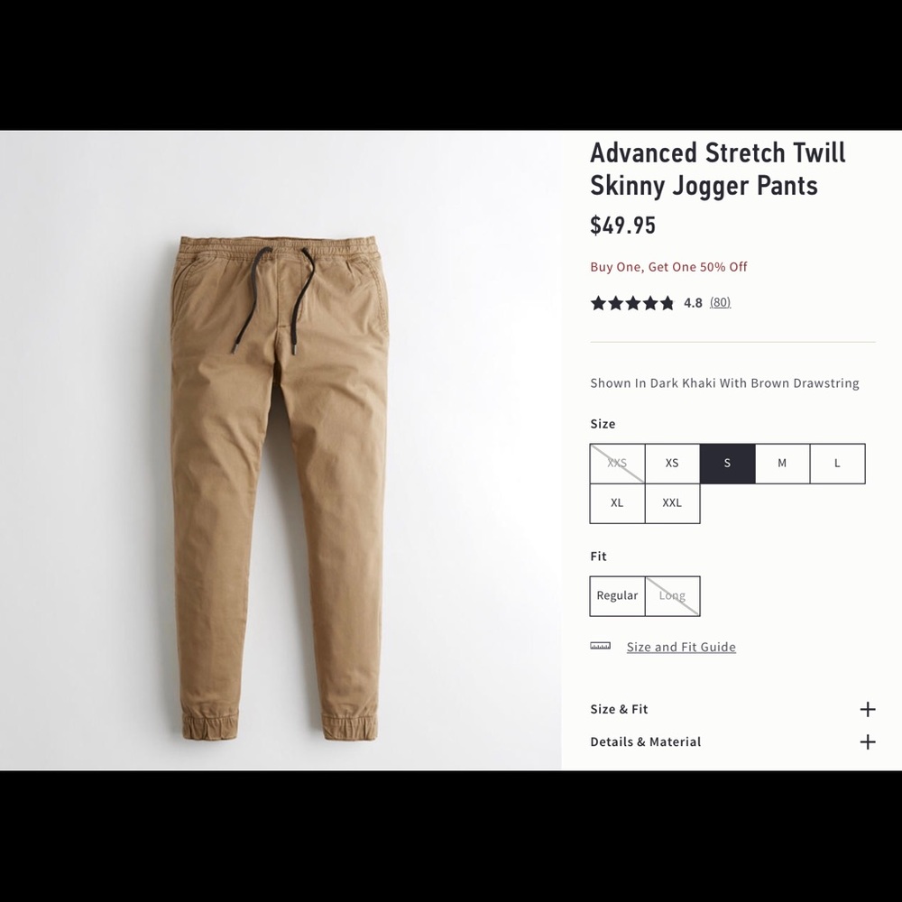 Hollister Twill Skinny Jogger Pant